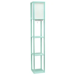 Floor Lamp Etagere Organizer Storage Shelf With 2 USB Charging Ports And Linen Shade - Simple Designs -Adesso Shop GUEST fbf13cb1 8f89 4f45 972f b173e86655f1