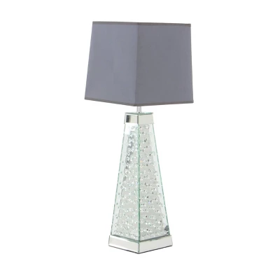 Contemporary Glass Mirrored Table Lamp Silver - Olivia & May 3 Contemporary Glass Mirrored Table Lamp Silver - Olivia & May - Image 3