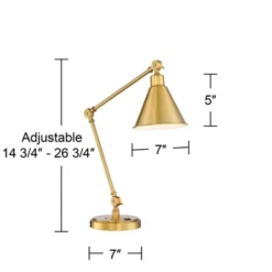 360 Lighting Wray Modern Desk Lamp 26 3/4" High Warm Brass Metal With USB Charging Port Adjustable Arm Head For Bedroom Living Room Bedside House Home -Adesso Shop GUEST fcc7e2b3 c90a 493f 8272 af1369b9ba26