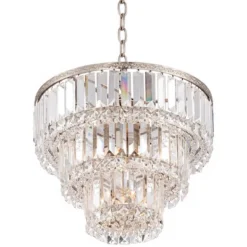 Vienna Full Spectrum Magnificence Satin Nickel Chandelier 14 1/4" Wide Modern Faceted Crystal Glass 7-Light LED Fixture For Dining Room House Kitchen -Adesso Shop GUEST fccdc9b1 4372 4d3a 803a 5dfb0a93ce19