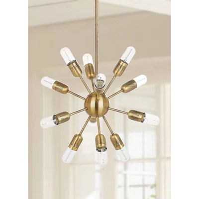 37" Raging 12 Light Solace Pendant Gold - Safavieh 1 37" Raging 12 Light Solace Pendant Gold - Safavieh