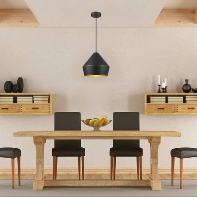 Novogratz X Globe Amara 1-Light Pendant Lighting With Matte Black Shade - Globe Electric 1 Novogratz X Globe Amara 1-Light Pendant Lighting With Matte Black Shade - Globe Electric