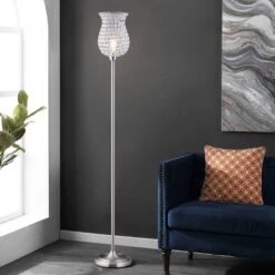 Ricky Iron Floor Lamp (Includes LED Light Bulb) Brushed Nickel - Safavieh 5 Ricky Iron Floor Lamp (Includes LED Light Bulb) Brushed Nickel - Safavieh -Adesso Shop GUEST fe21bf27 563f 4201 98ad 3c0a6e3e207e