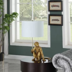 25.50" Golden Monkey Holding Polyresin Table Lamp - Ore International 5 25.50" Golden Monkey Holding Polyresin Table Lamp - Ore International -Adesso Shop GUEST ff7a3d57 2366 468e 997a 64fc401f088c