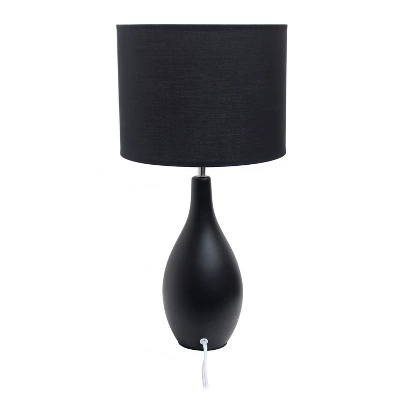 18.11" Traditional Standard Ceramic Dewdrop Table Desk Lamp With Matching Fabric Shade Black - Creekwood Home 3 18.11" Traditional Standard Ceramic Dewdrop Table Desk Lamp With Matching Fabric Shade Black - Creekwood Home - Image 3