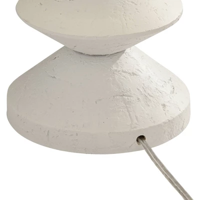 360 Lighting Modern Table Lamps 24 1/2" High Set Of 2 White Sculpture Fabric Cone Shade For Bedroom Living Room House Home Bedside Nightstand Office 6 360 Lighting Modern Table Lamps 24 1/2" High Set Of 2 White Sculpture Fabric Cone Shade For Bedroom Living Room House Home Bedside Nightstand Office - Image 6